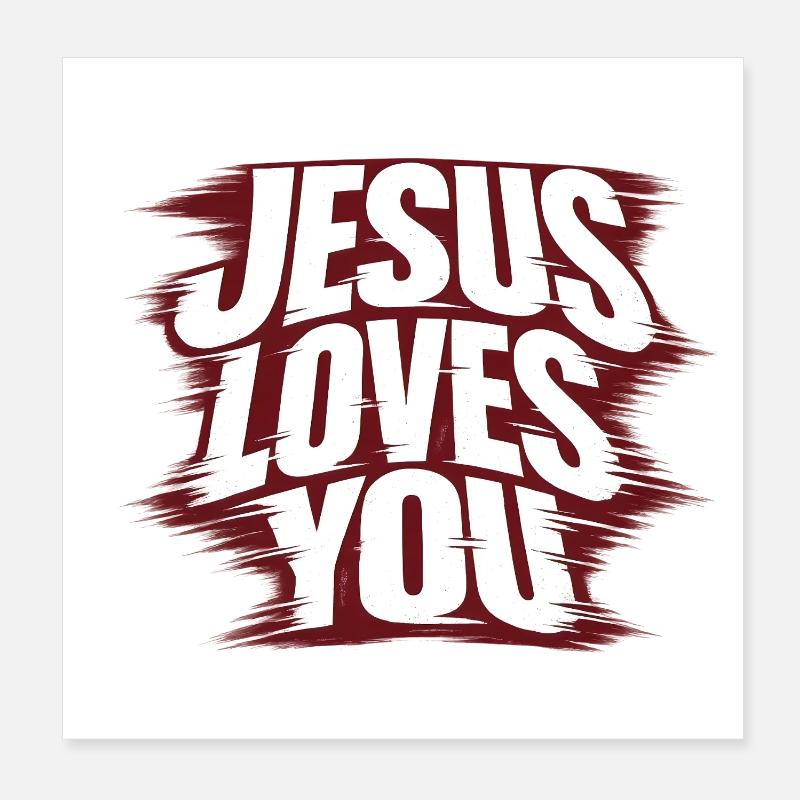 Jésus t’aime Poster 20 x 20 cm