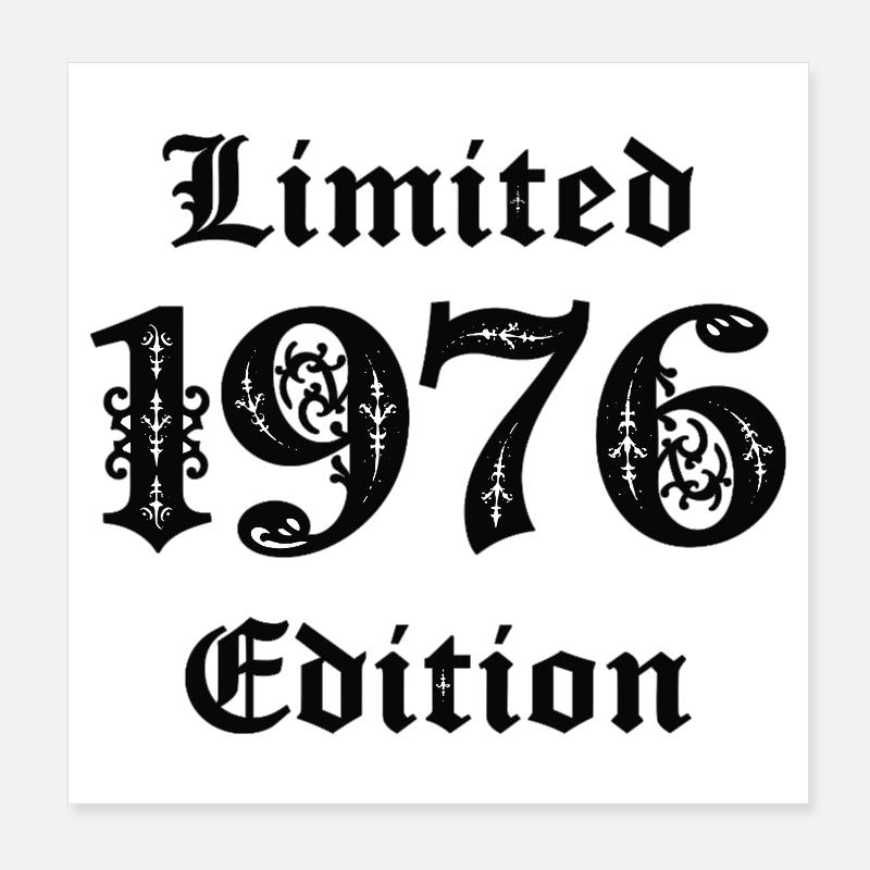Édition limitée anniversaire vintage 1976 Poster 20 x 20 cm
