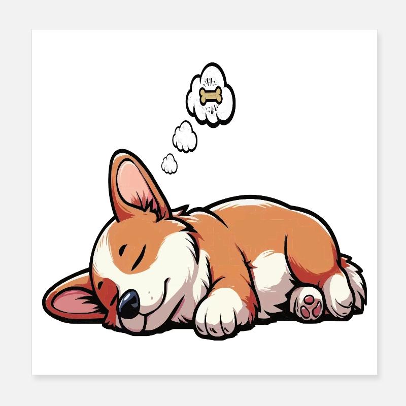 Corgi Corgis Welsh Corgi Corgibesitzer Corgis Poster 20x20 cm