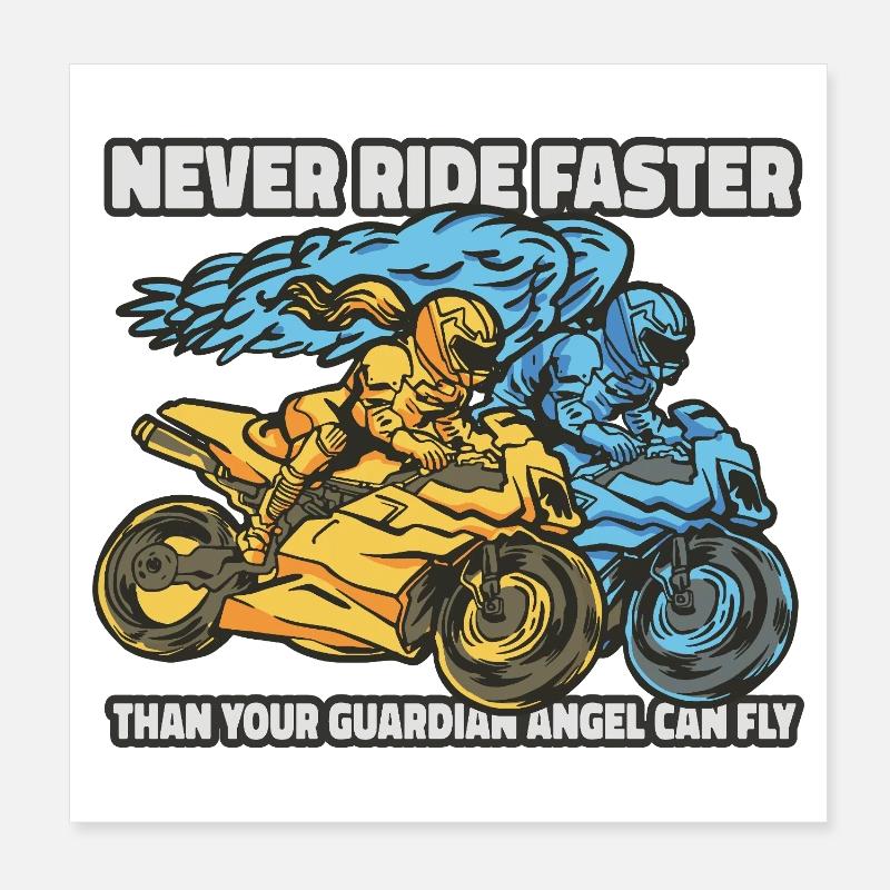 Ange 🏍️ motard Poster 20 x 20 cm