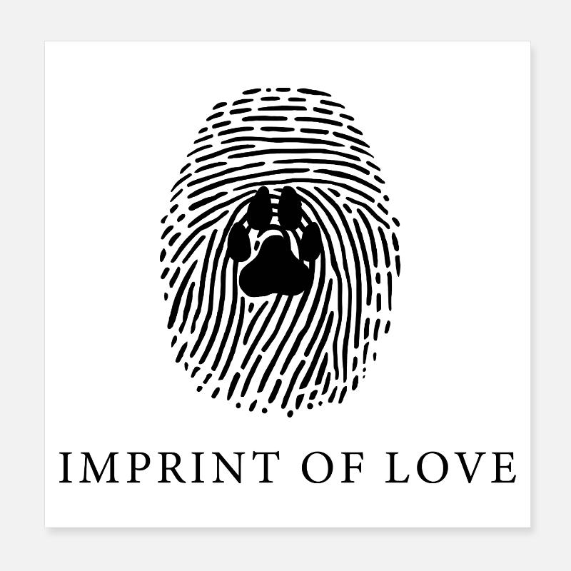 Empreinte de patte de chien Amant de l’animal de compagnie Poster 20 x 20 cm