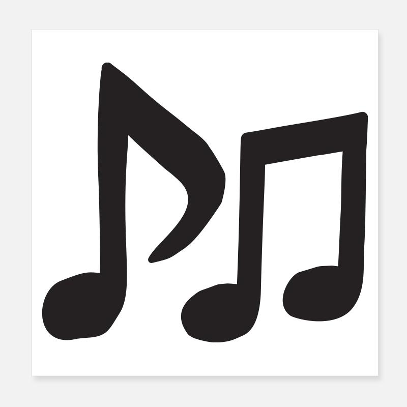 Silhouette des Notes Noires Poster 20 x 20 cm