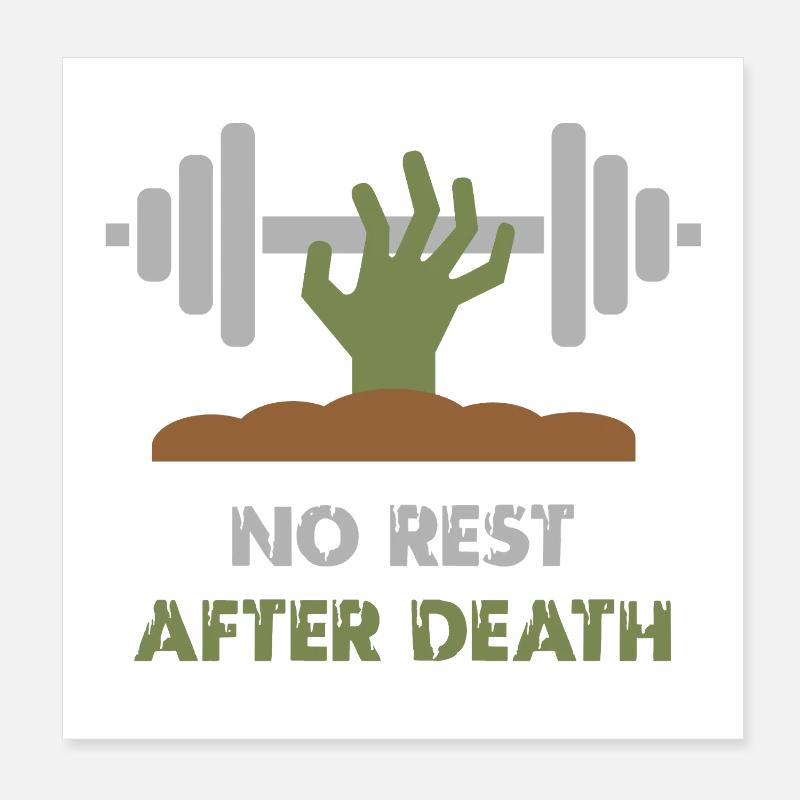 Zombie Workout Powerlifting Poster 20 x 20 cm