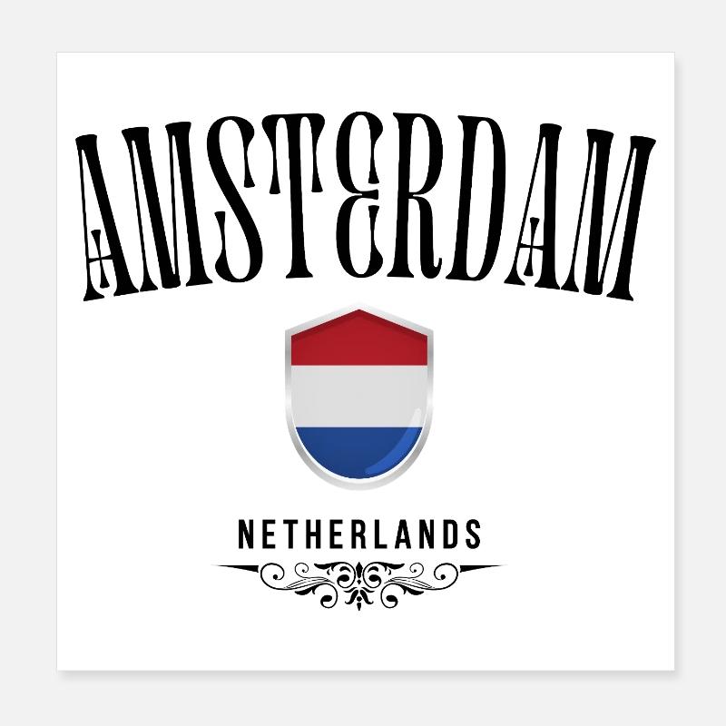 Souvenir Amsterdam, design élégant Amsterdam Poster 20 x 20 cm
