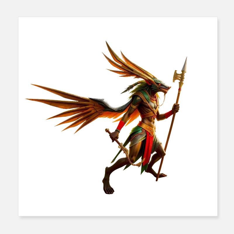 Ceremonial Armor Phoenix Warrior Poster 8" x 8" (20x20 cm)