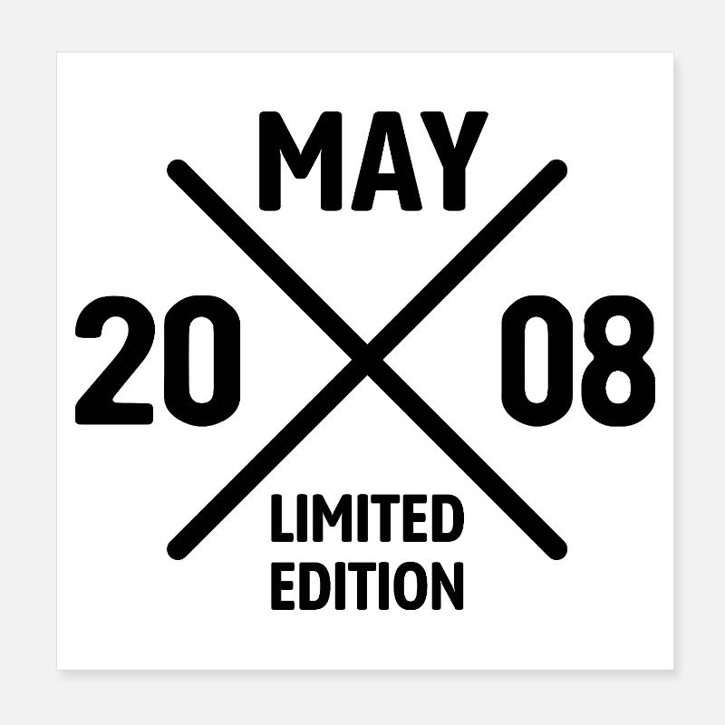 Édition limitée cadeau d’anniversaire de mai 2008 Poster 20 x 20 cm