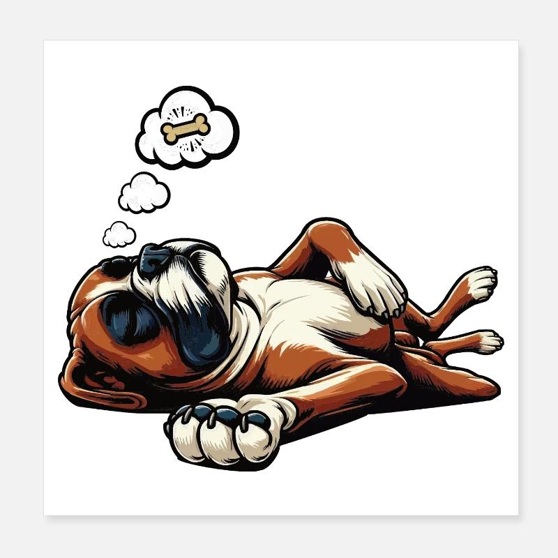 Boxer Boxer Porte-boxeurs Boxer Chien Boxer Propriétaire de boxer Fan boxer Poster 20 x 20 cm