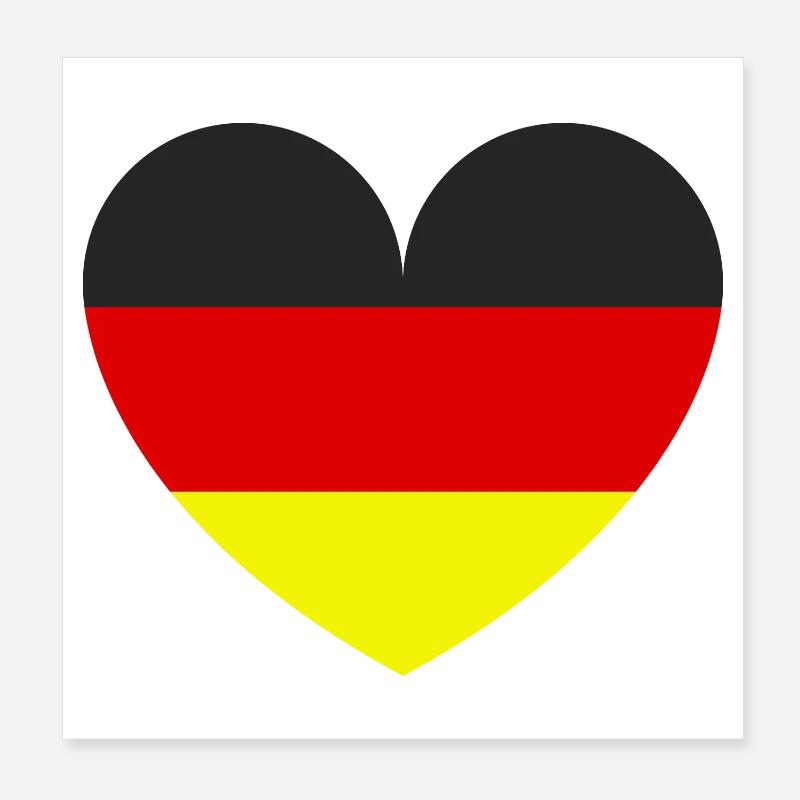 Deutsche Flagge in Herzform Poster 20x20 cm
