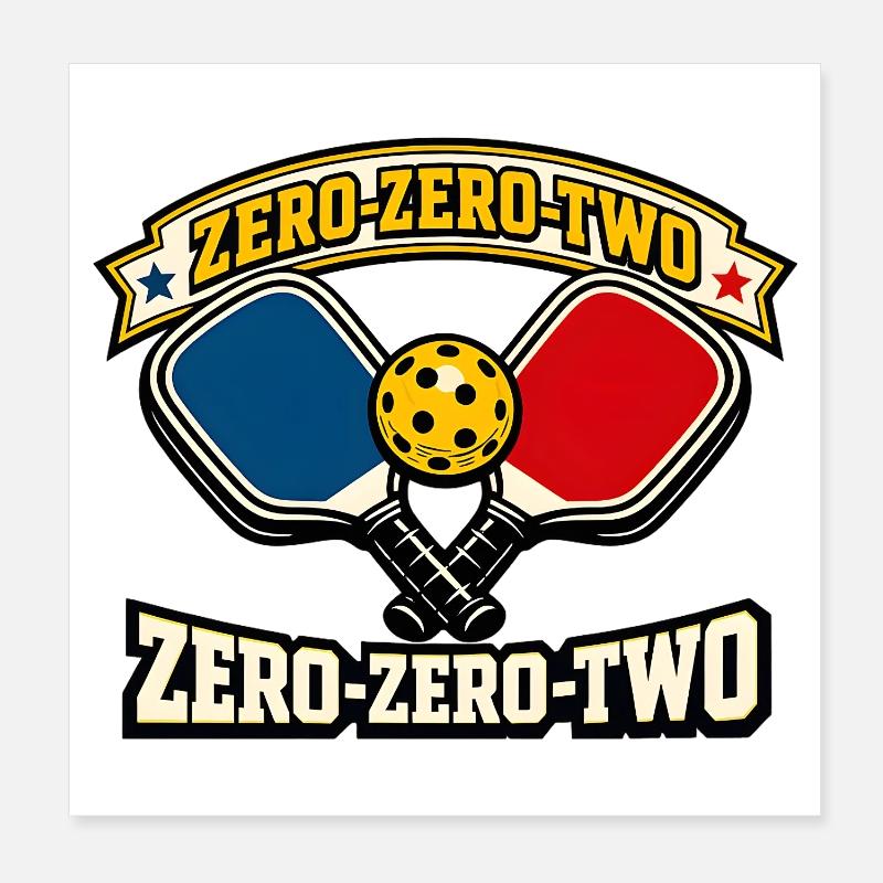Zero-Zero-Two Paddle Ball Emblem Poster 8" x 8" (20x20 cm)