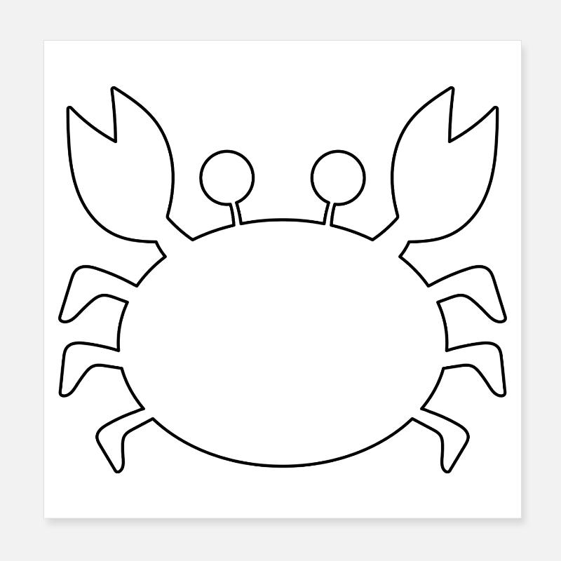 Krabbenumriss Poster 20x20 cm
