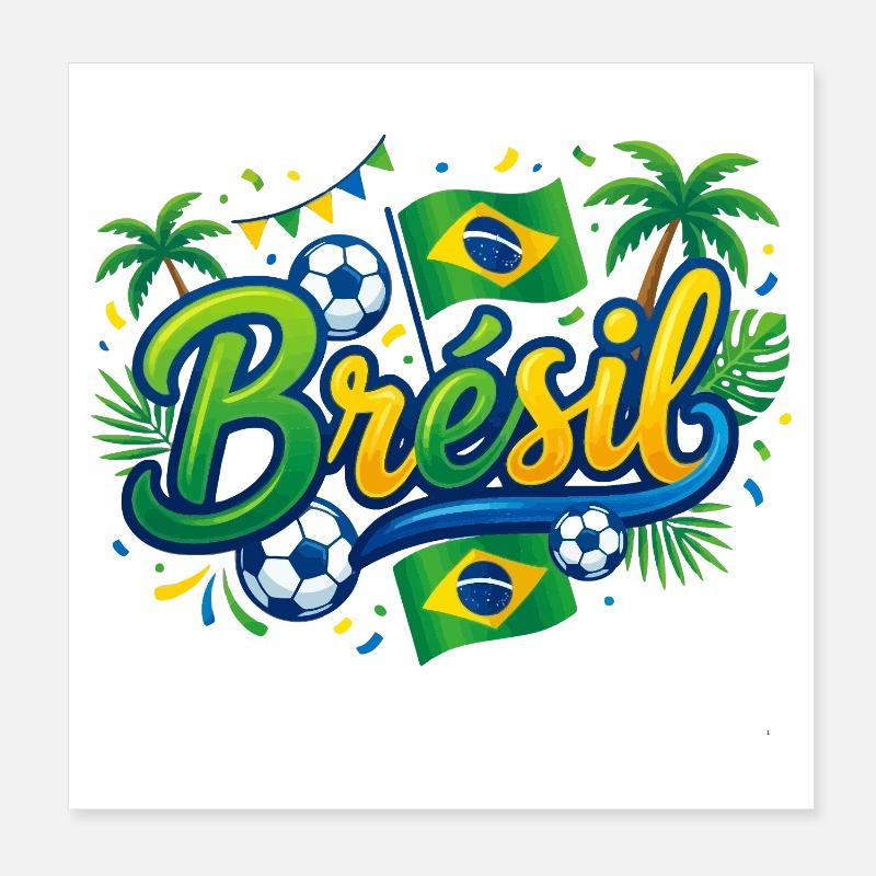 Brésil Poster 20 x 20 cm