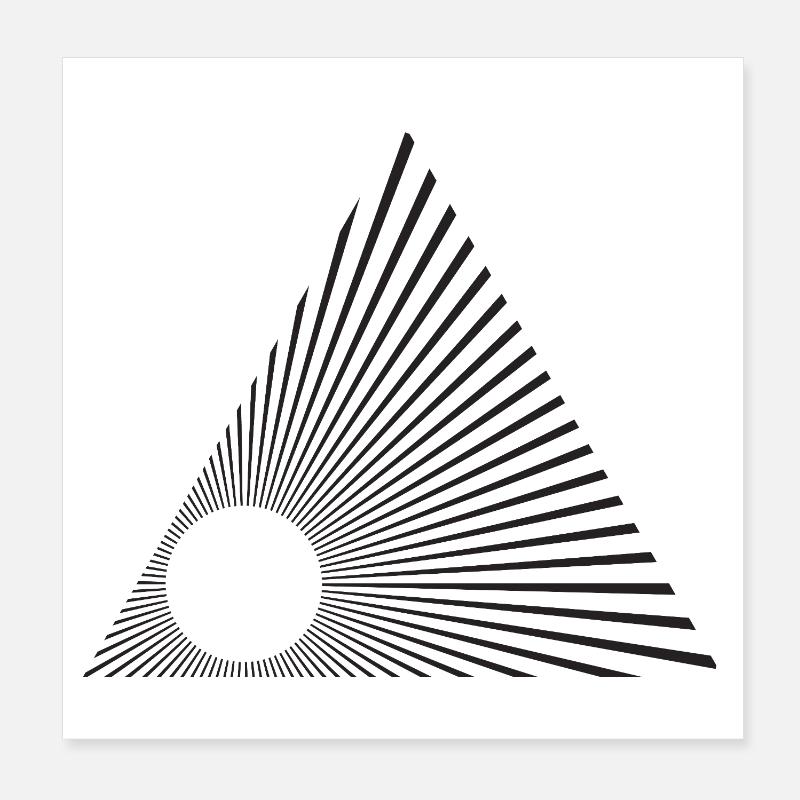 Triangle des lignes Sunburst Poster 20 x 20 cm