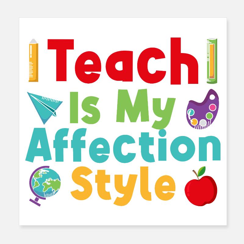 Pre K Teacher Affection Style Kindergarten Teacher Poster 8" x 8" (20x20 cm)