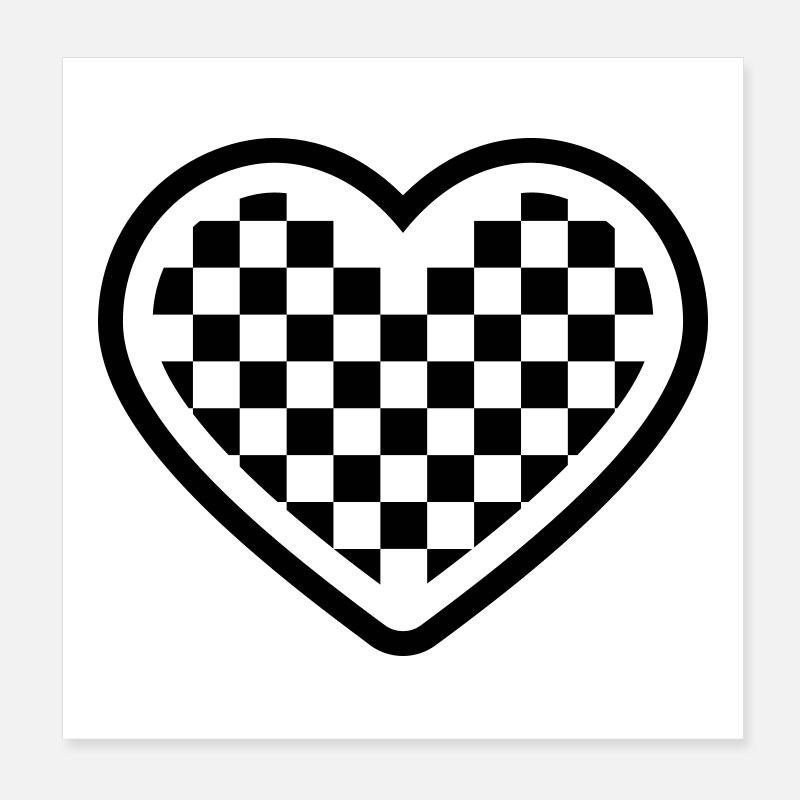 checkerboard heart Poster 20x20 cm