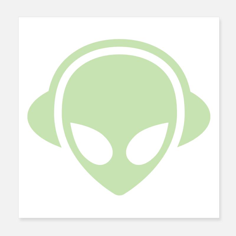 Alien Kopfhörer Glow in the dark Poster 20x20 cm