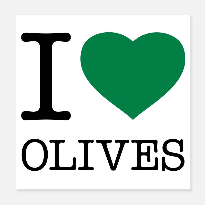 J’AIME LES OLIVES Oliven Poster 20 x 20 cm