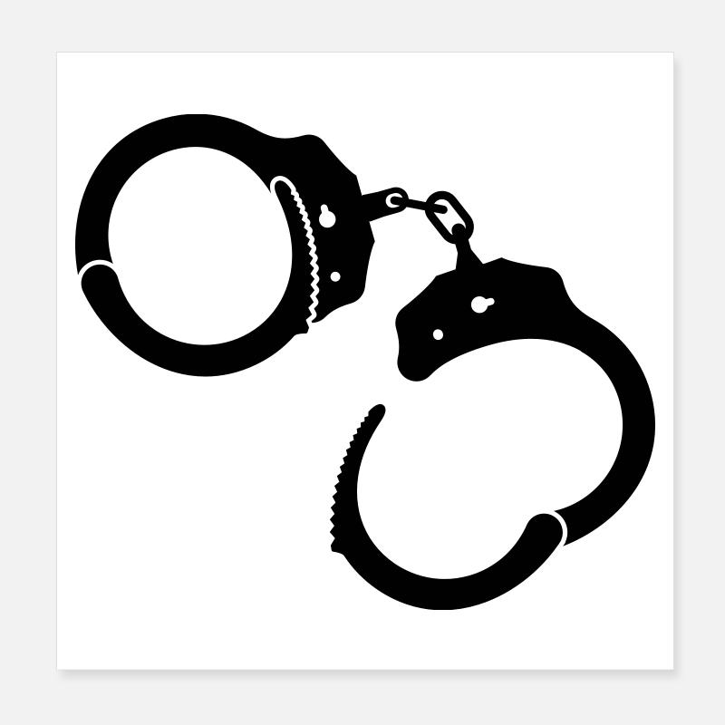 Handschellen Handcuffs Poster 20x20 cm