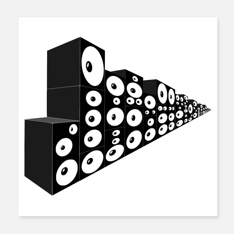 Unendliche Klangwand - Poster 20x20 cm - Weiß
