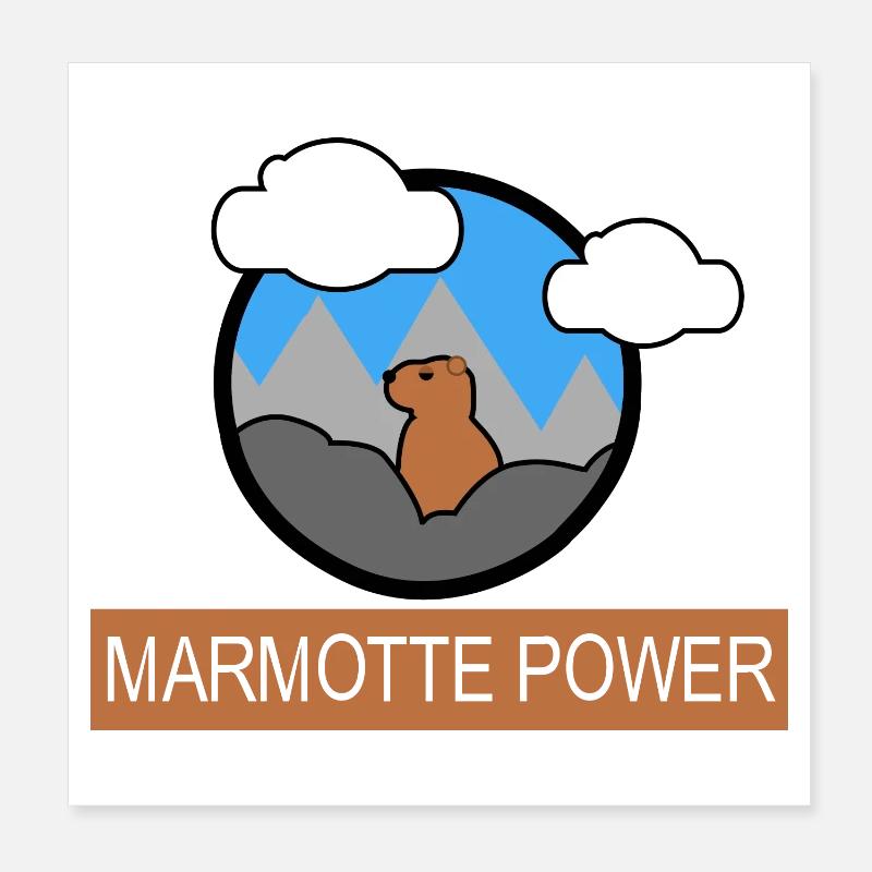 MARMOTTENKRAFT Poster 20x20 cm