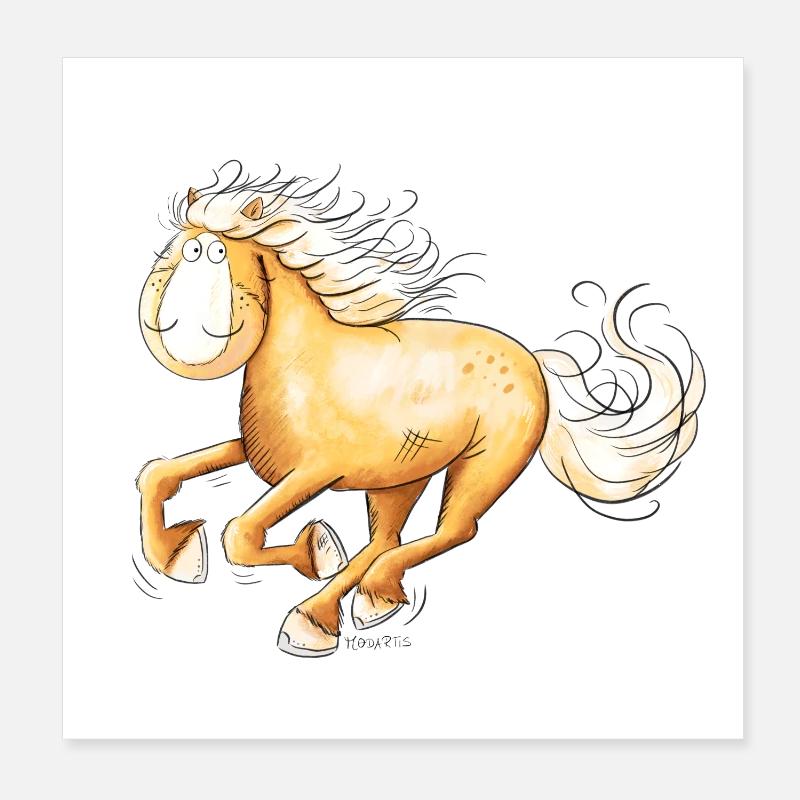 Haflinger Rapide I Bande Dessinée De Chevaux Poster 20 x 20 cm