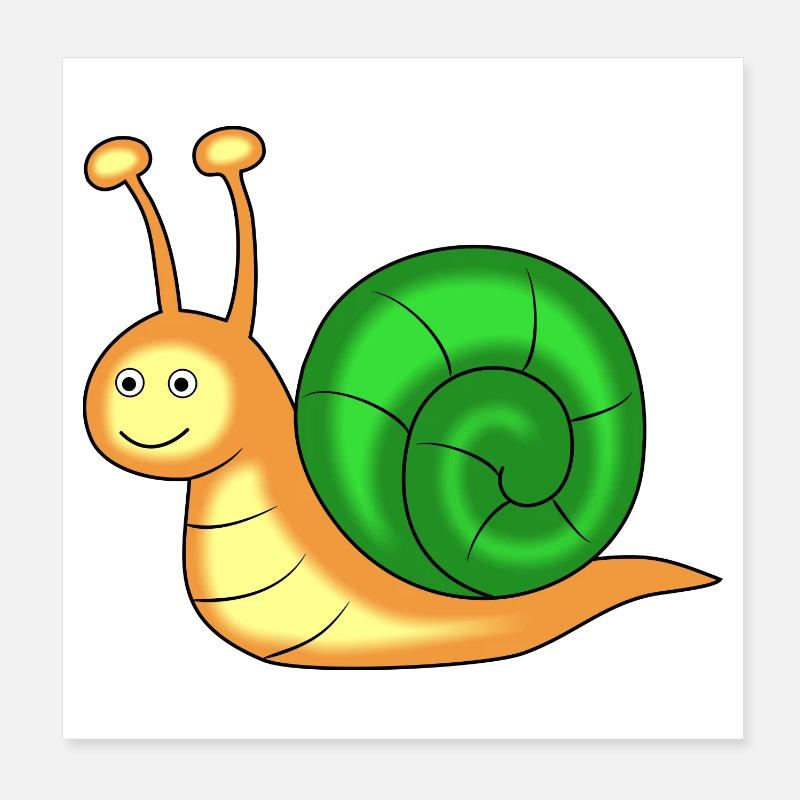 escargot - Poster 20 x 20 cm - blanc