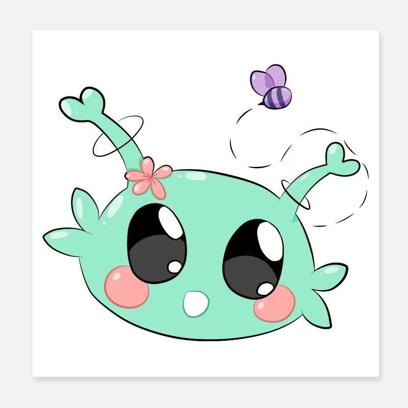 Alien heureux - Alien heureux - Poster 20 x 20 cm - blanc