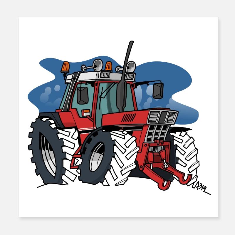 0871 IH tractor Poster 8" x 8" (20x20 cm)