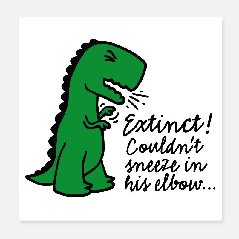 Corona virus Extinct Couldn't sneeze in his elbow Poster 20x20 cm