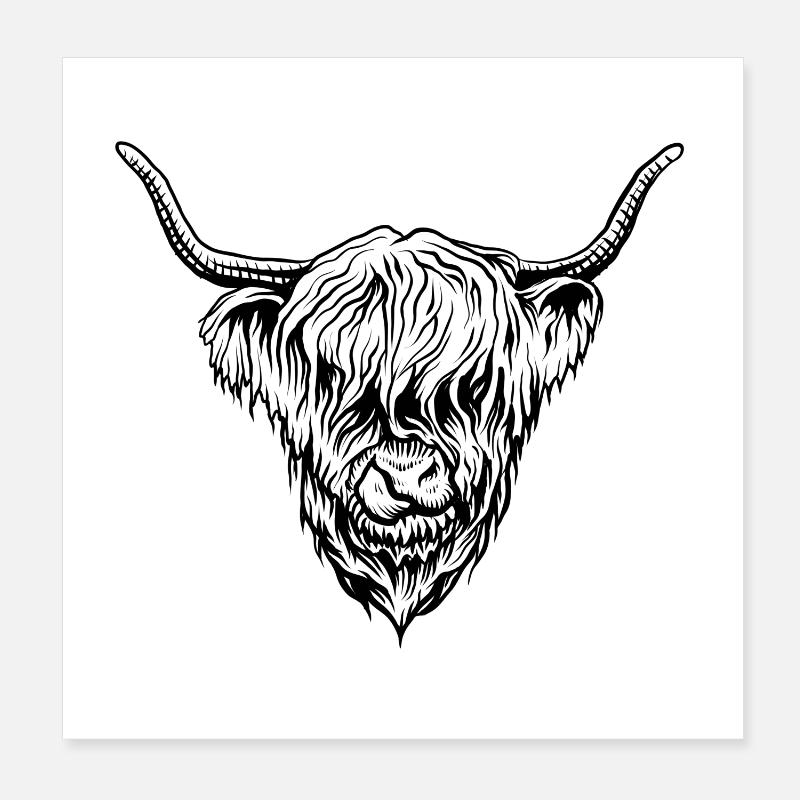 Bovins des Highlands Poster 20 x 20 cm