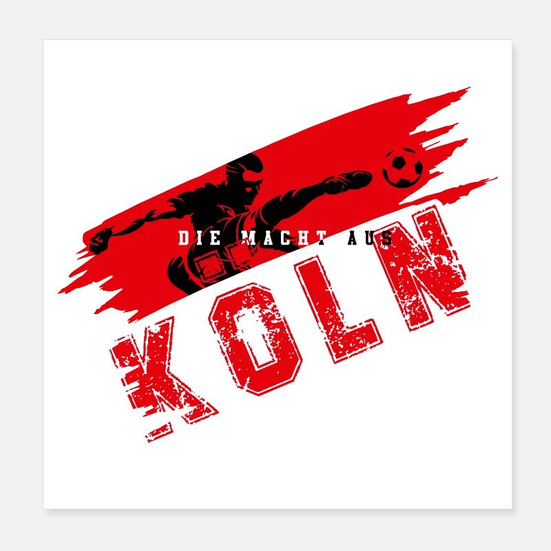 Fussball Köln Ruhrpott - Poster 20x20 cm - Weiß