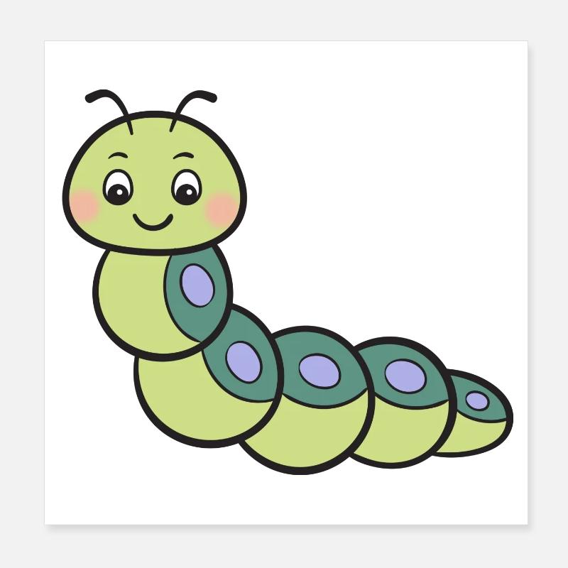 Caterpillar Poster 8" x 8" (20x20 cm)