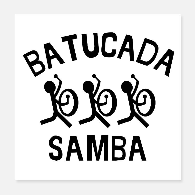 Batucada, Samba, Carnival, Rio Poster 8" x 8" (20x20 cm)