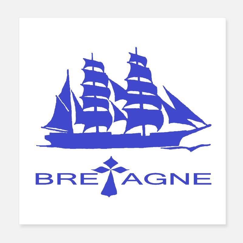 VOILIER BRETAGNE création Louis RUNEMBERG © Adagp - Poster 20 x 20 cm - blanc