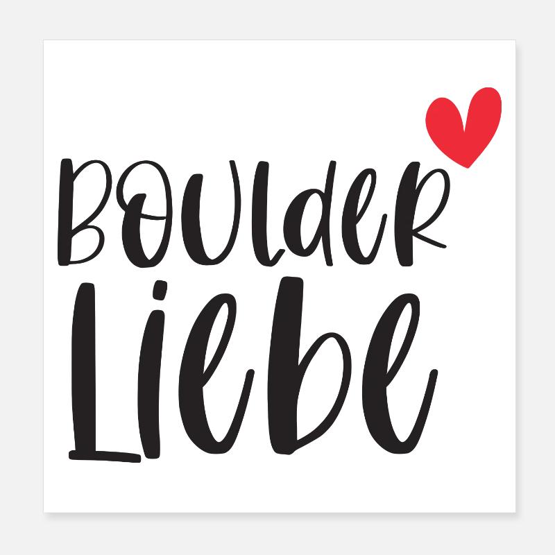 Bouldern Boulderliebe Berge Klettern Geschenk Poster 20x20 cm