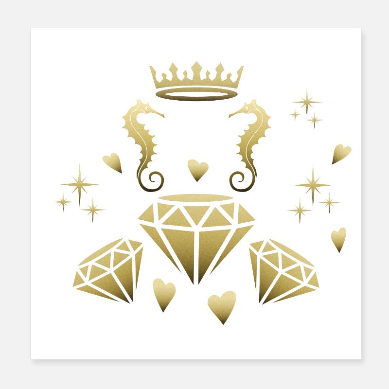 Hippocampe Diamond Poster 20 x 20 cm