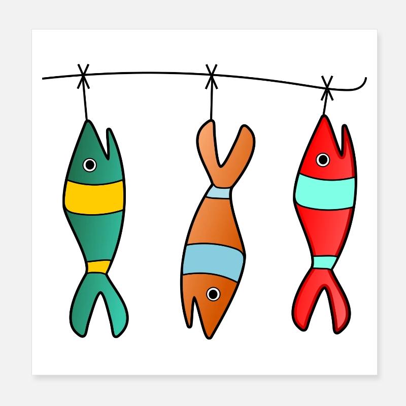 SARDINE. POISSON. POISSON D'AVRIL. PÂQUES. OCEAN Poster 20 x 20 cm