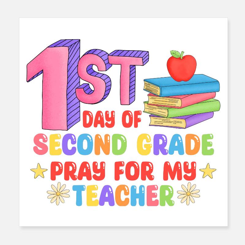 Second grade, back to school Poster 8" x 8" (20x20 cm)