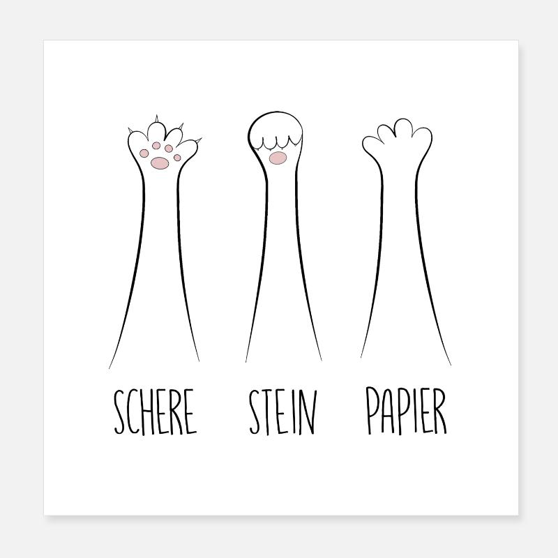 Schere Stein Papier Poster 20x20 cm