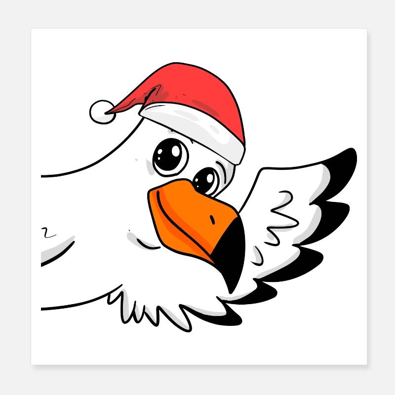 Mouette Noël Poster 20 x 20 cm