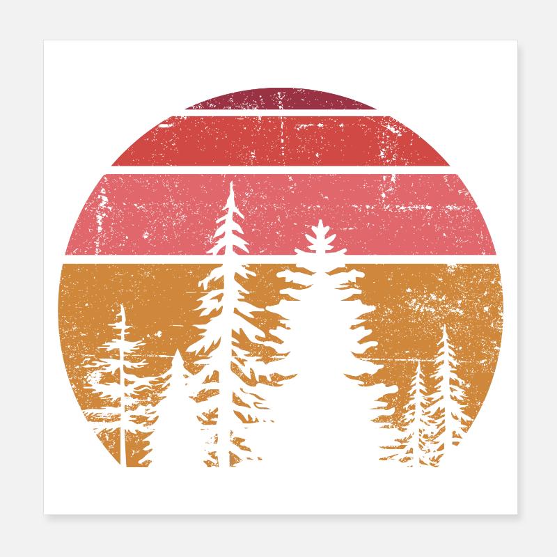 Solar Pine Silhouette Poster 8" x 8" (20x20 cm)