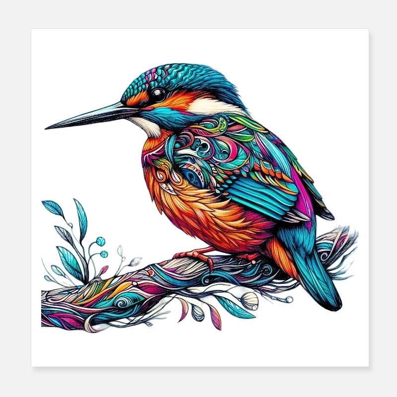 Martin-pêcheur Poster 20 x 20 cm