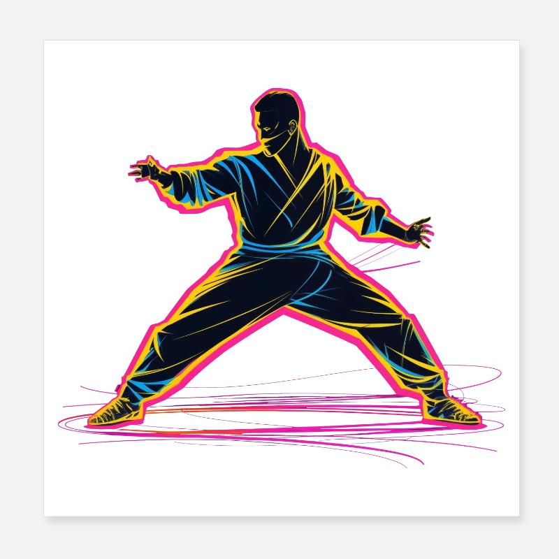 Karateka Steamwave Poster 20x20 cm