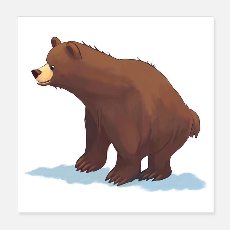 Braunbär (Gemälde) Poster 20x20 cm