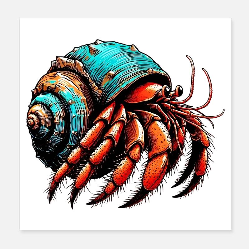 Hermit crab Poster 8" x 8" (20x20 cm)