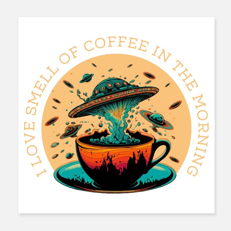 J’aime l’odeur du café le matin Poster 20 x 20 cm