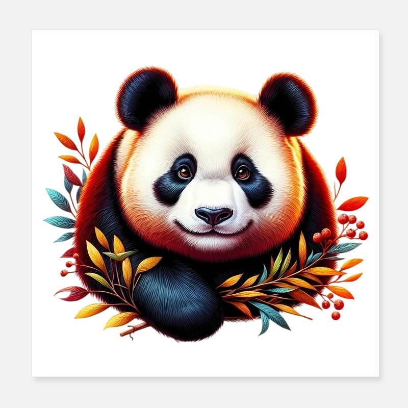 Panda Poster 20x20 cm