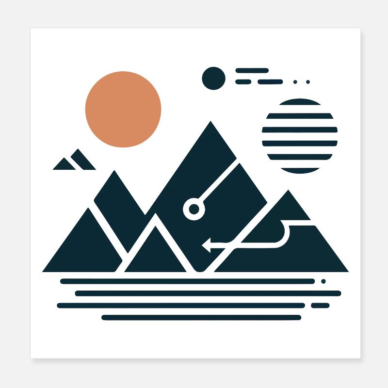 Gebirge Poster 20x20 cm
