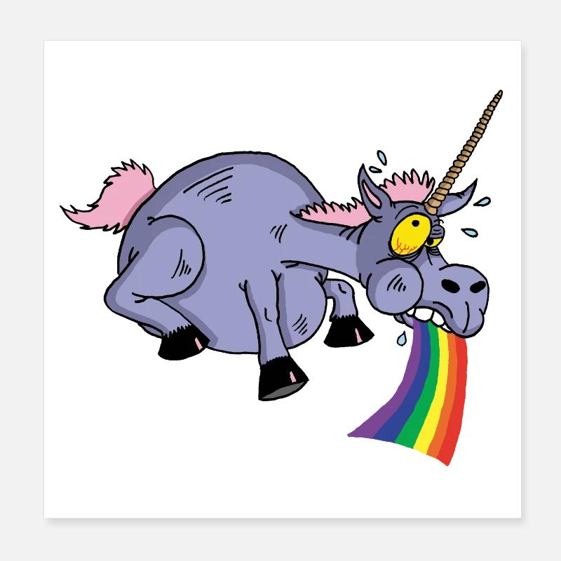 Übergewichtiges Einhorn Poster 20x20 cm