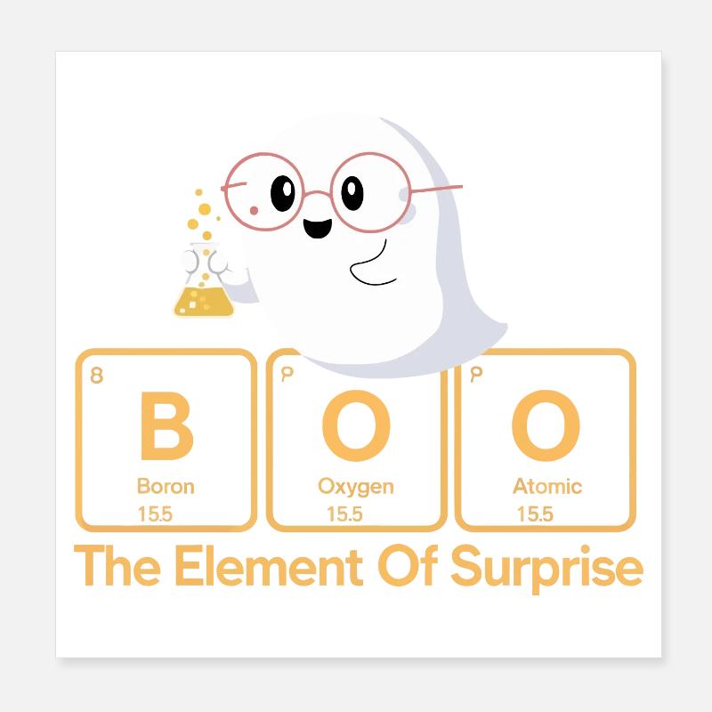 Elementar Boo Ghost T-Shirt Poster 20x20 cm