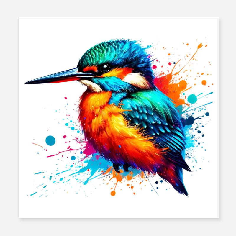 Eisvogel Poster 20x20 cm